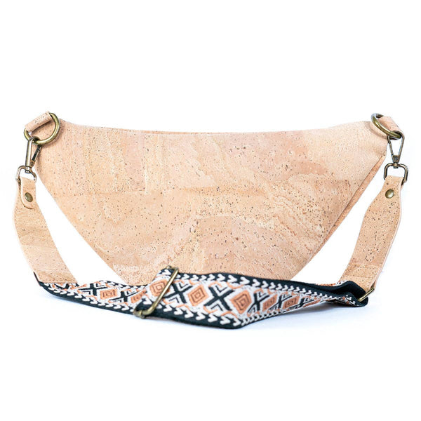 Back of cork sling bag fanny pack from Texas Cork Company
