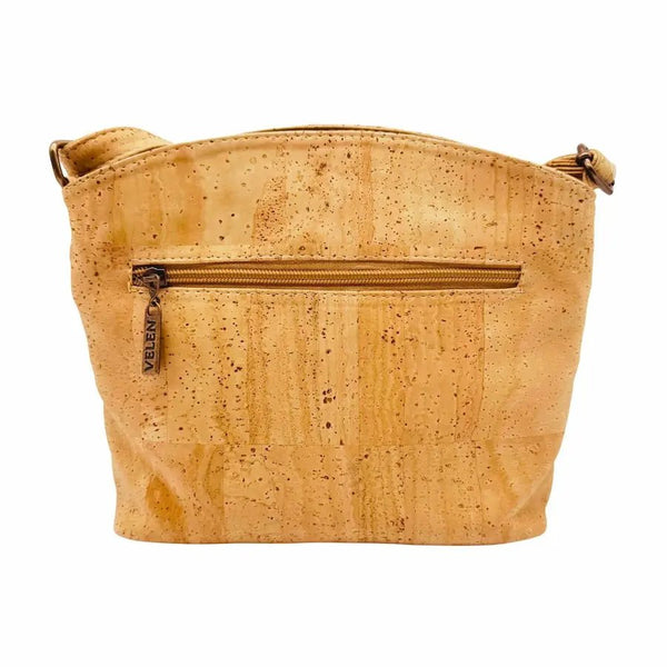 Back view of Dallas Triple Zip Cork Crossbody