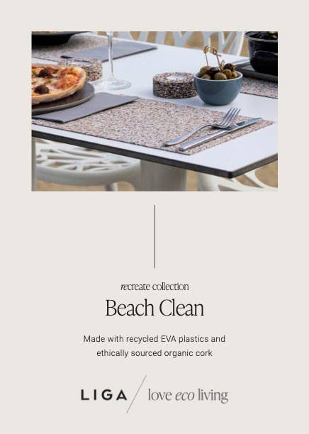 Beach Clean Placemats - Recycled Plastic and Cork Placemats (Small Rectangle) -BC-REC-PM-SM - Texas Cork Company