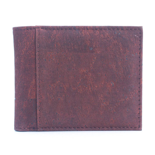 Front view of men's bifold rfid cork wallet from Texas Cork Company