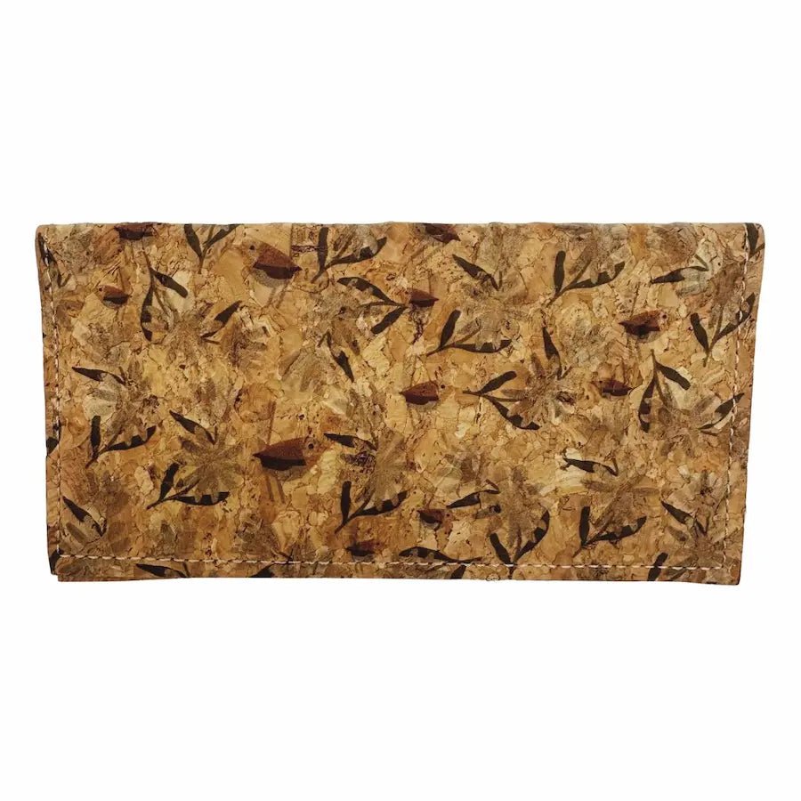 Birds in bushes on checkbook cover front on white background. By Texas Cork Company
