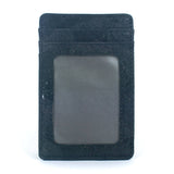 Minimalist cork card wallet with RFID protection and ID window in black color 