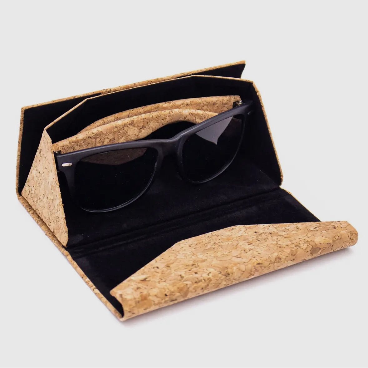 Black Rimmed Cork UV Sunglasses in glasses case - Texas Cork Company