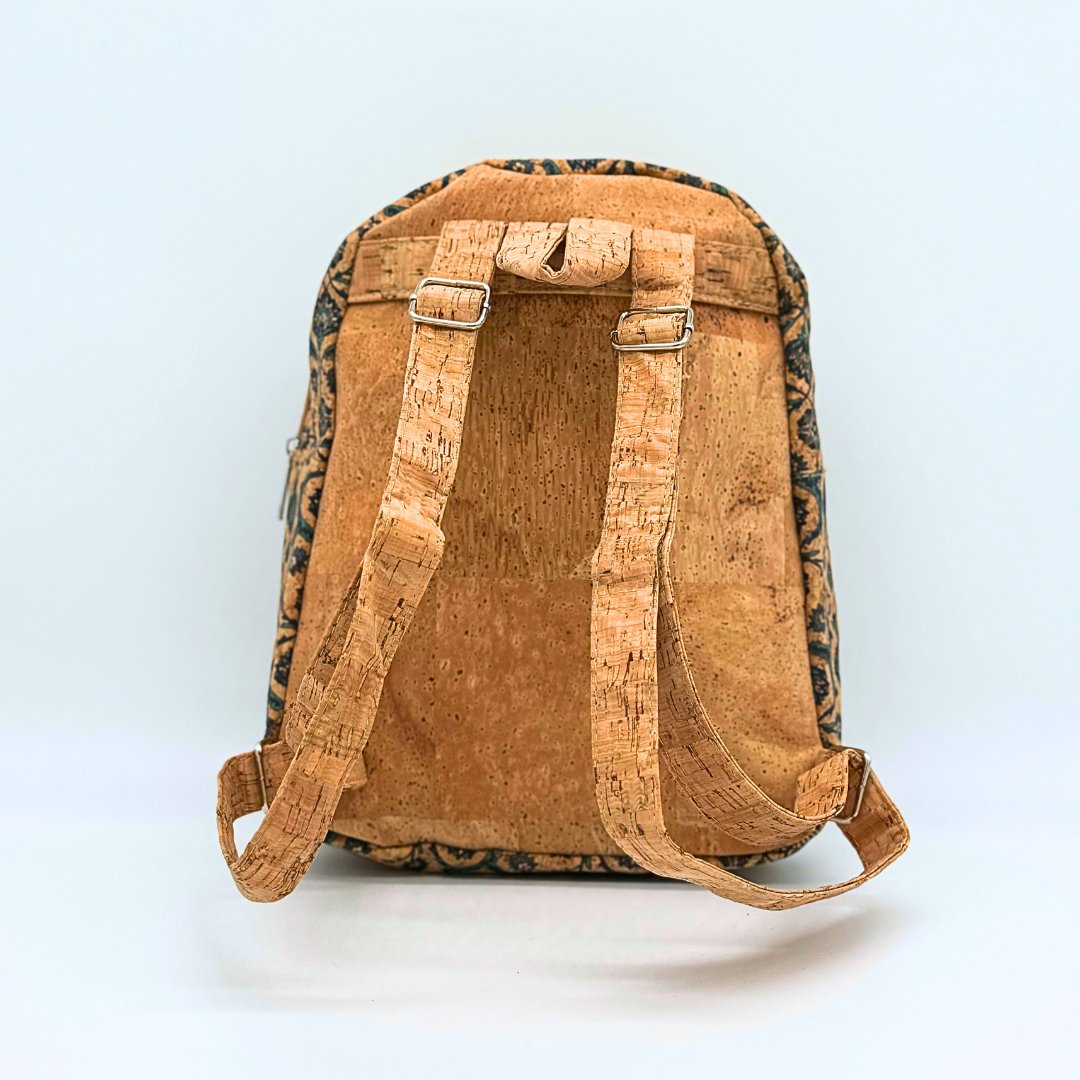 Bohemian Chic Cork Backpack with Paisley Accent Pockets -BAGD-531-B - Texas Cork Company