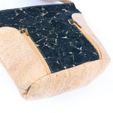 Bottom view of Eco-Friendly Cork Purse with Stylish Vertical Front Zippers from Texas Cork Company