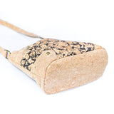 Bottom of three-line zipper cork crossbody bag from Texas Cork Company