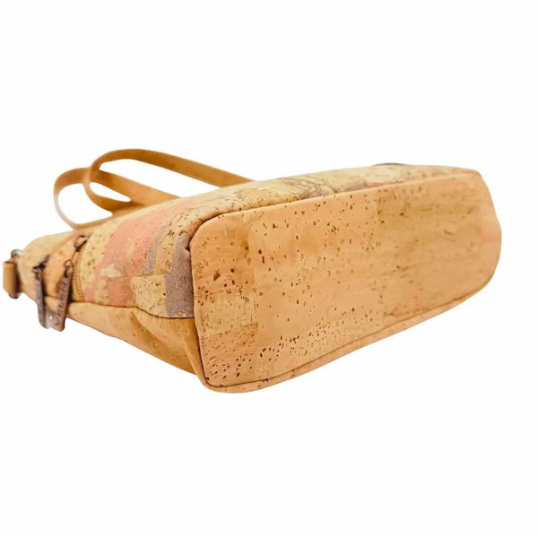 Bottom view of Dallas Triple Zip Cork Crossbody