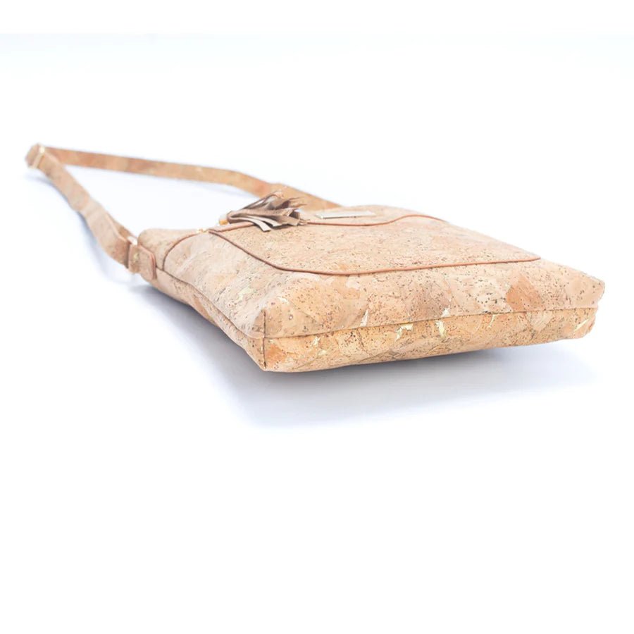 View of bottom of Crossbody bag with front slip pocket from Texas Cork Company