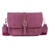Front of Brooklyn Cork Crossbody in Maroon