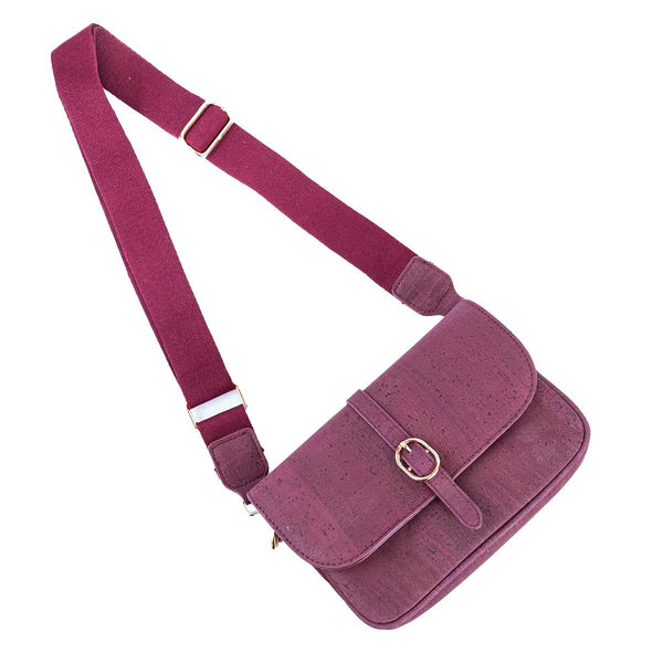 Brooklyn cork crossbody with removable adjustable woven strap