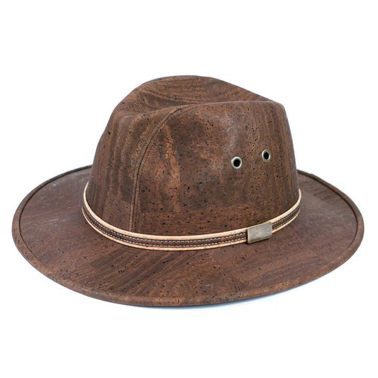 Front and left side of Brown Cork Cowboy Hat from Texas Cork Company