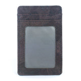 Minimalist cork card wallet with RFID protection and ID window in brown color 