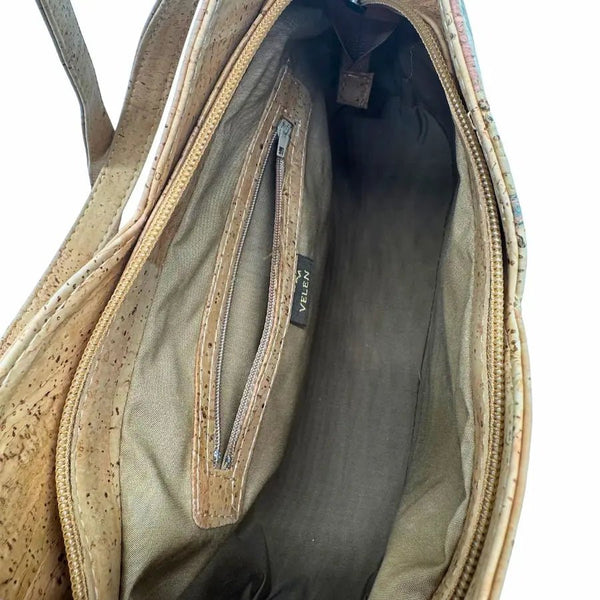 Chicago mid-sized crossbody inside showing zip pocket