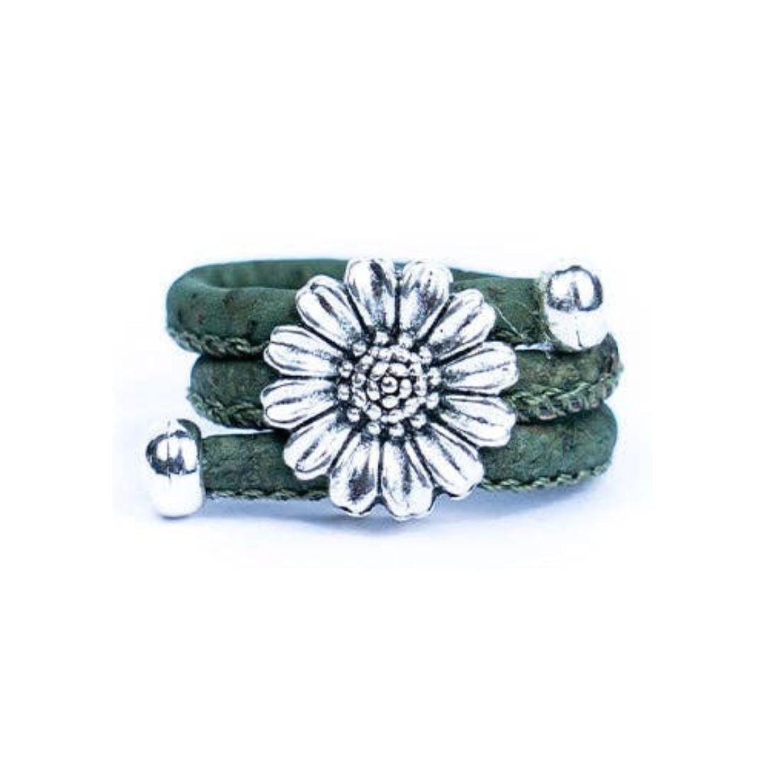 Green chrysanthemum cork ring from Texas Cork Co