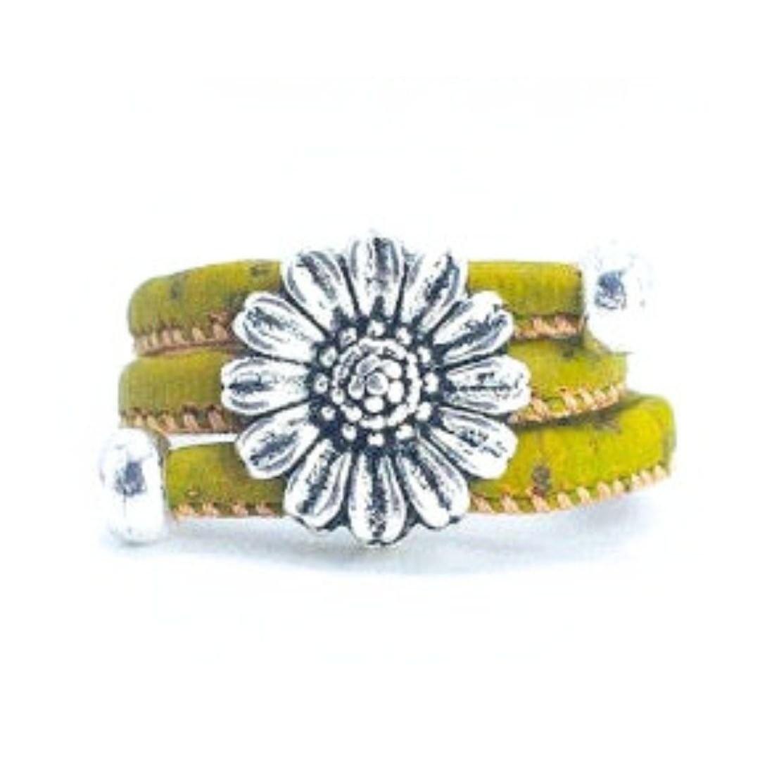 Lime Green Chrysanthemum colored cork ring from Texas Cork Company