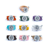Group of chrysanthemum cork rings in multiple colors from Texas Cork Co