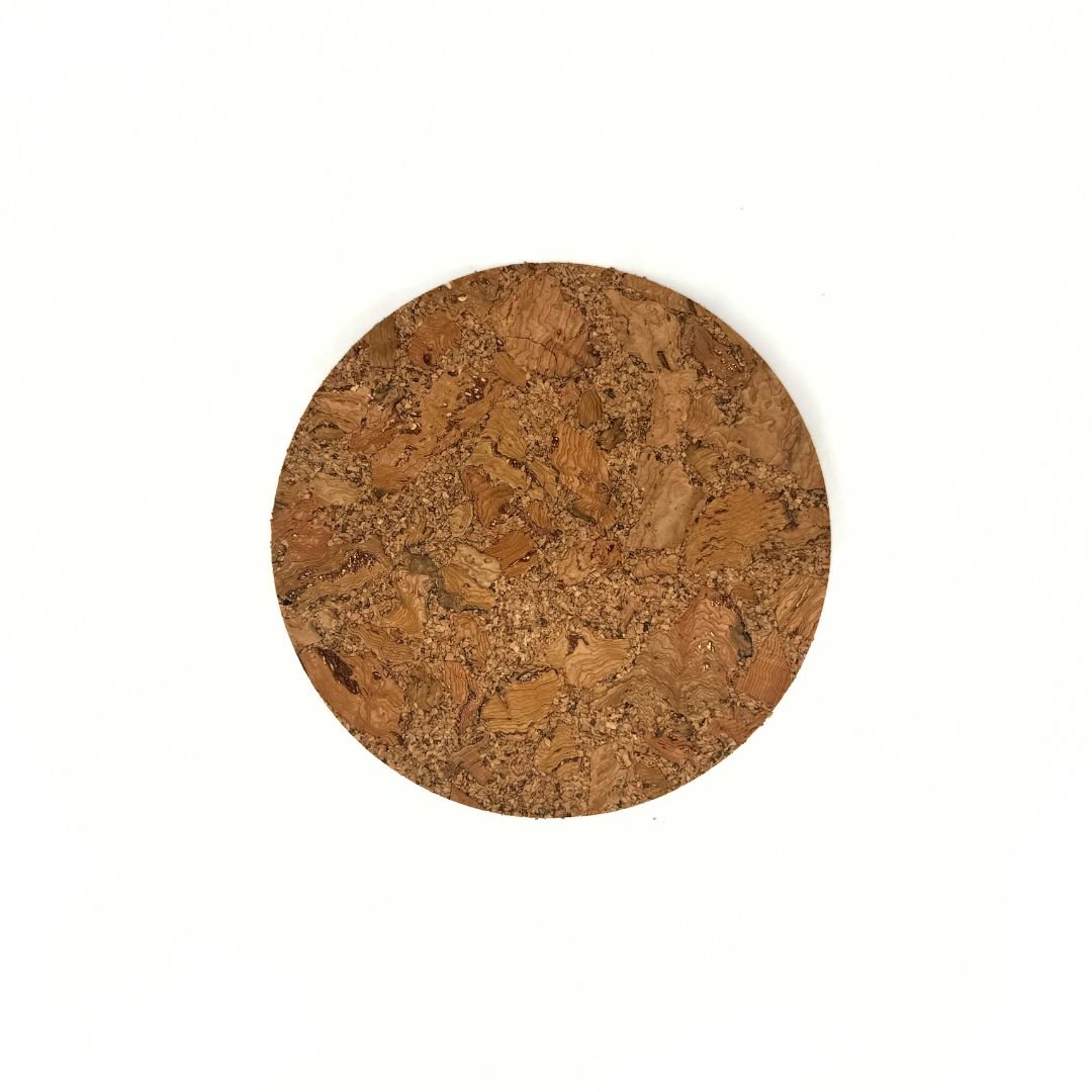 Front view of chunky cork coaster by Texas Cork Company