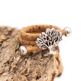 Close up of Cork Ring - Tree pendant from Texas Cork Company