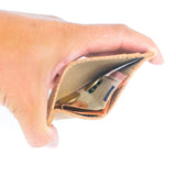 Cork minimalist RFID card wallet showing money in middle slot