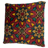 Back of red floral coin purse by Texas Cork Company