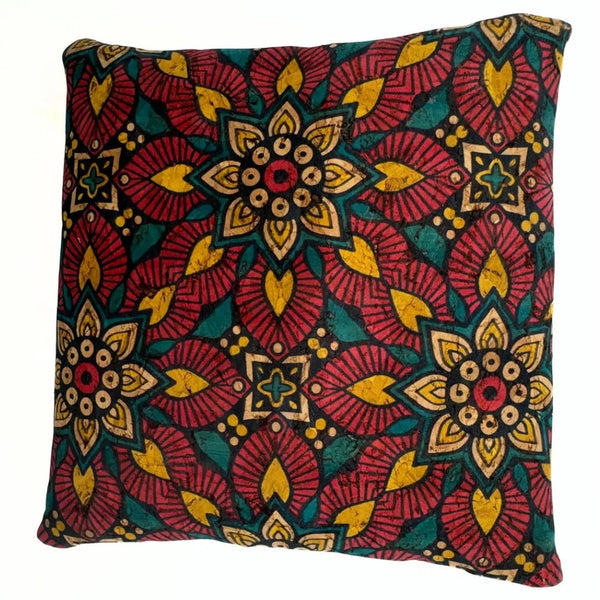Back of red floral coin purse by Texas Cork Company