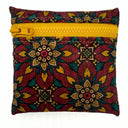  Red Floral with Yellow Zipper