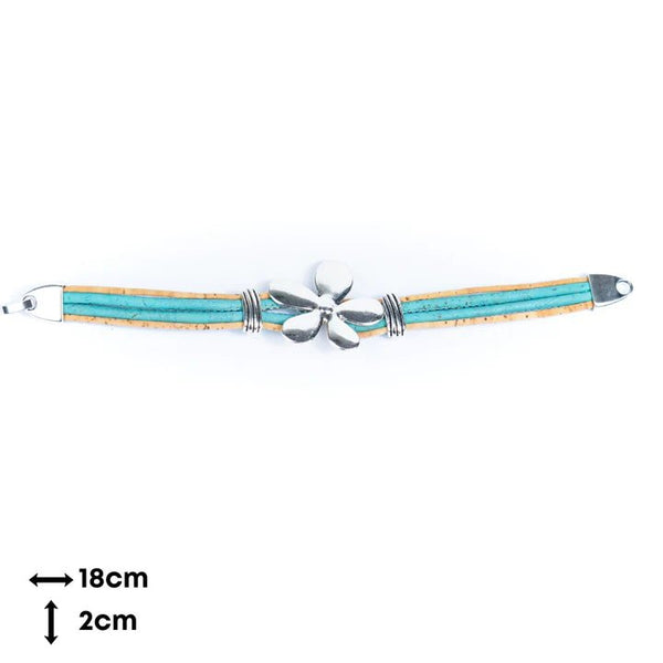 Dimensions of cork bracelet with flower pendant