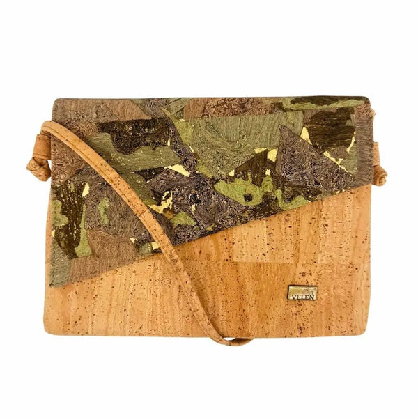 Atlanta cork messenger bag front in Amazonia