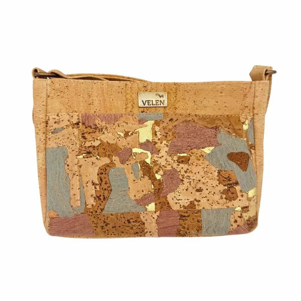 Lexington cork crossbody with front slip pocket - front in Flamingo