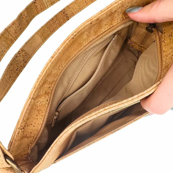 Lexington cork crossbody with front slip pocket - inside 