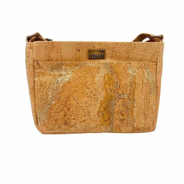 Lexington cork crossbody with front slip pocket - front in Bright