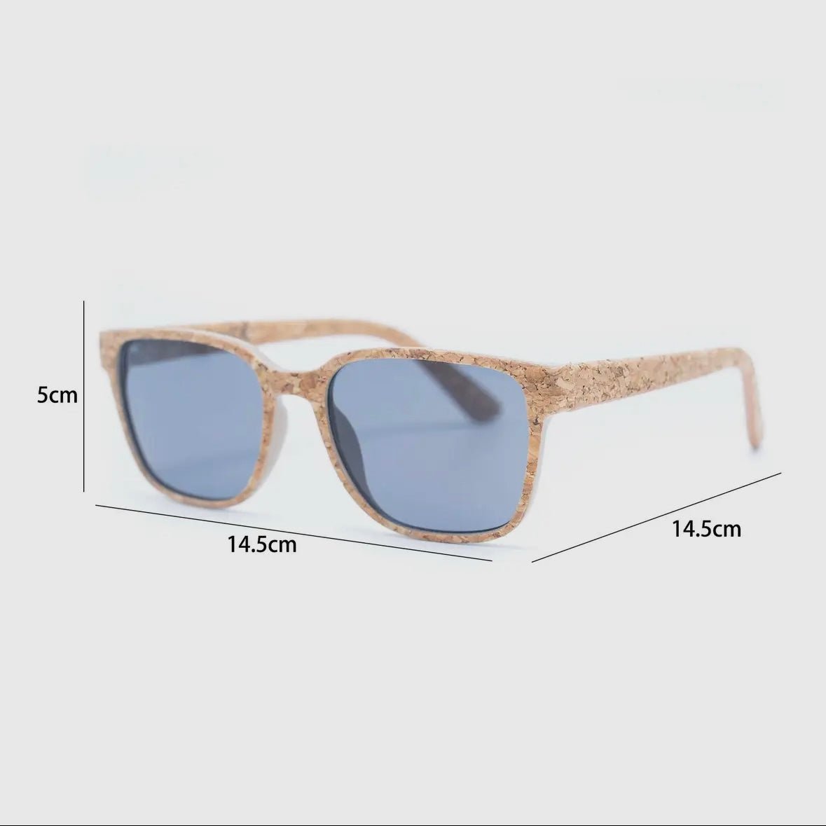 Dimensions of Cork Rimmed UV Protective Sunglasses from Texas Cork Company