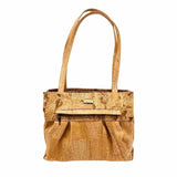 Miami Cork Shoulder bag front in Gold and Natural
