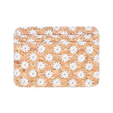 Patterned Cork Slim Card Wallet | Daisises - front 