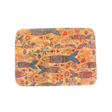 Patterned Cork Slim Card Wallet | Fish - front 