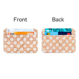 Patterned Cork Slim Card Wallet | Daisises - front & back