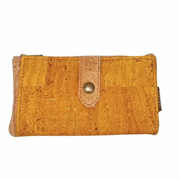 Front of Seattle Slim Woman's Cork Wallet in Amarelo