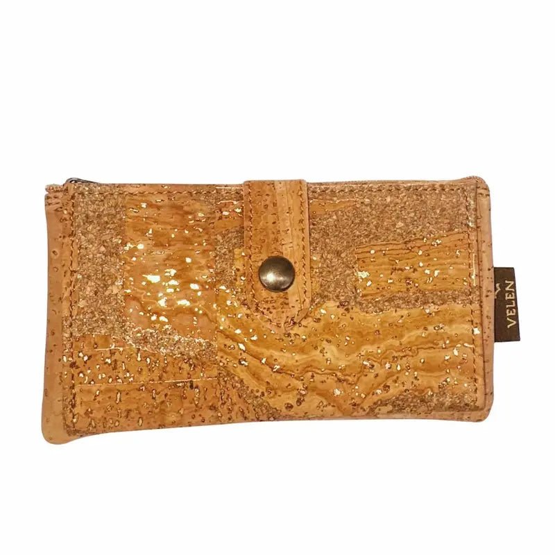 Front of Seattle Slim Woman's Cork Wallet in Bright Grey