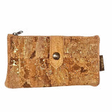 Front of Seattle Slim Woman's Cork Wallet in Gold