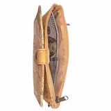 Inside of Seattle Slim Woman's Cork Wallet coin and bill zippered pocket