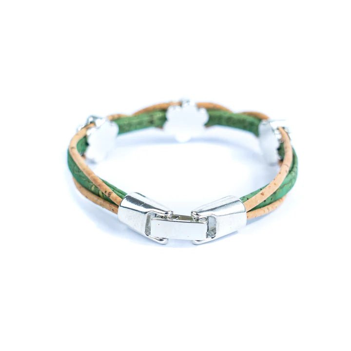 Cork Bracelet with 3 Daisy Charms