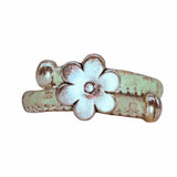 Mint cork cord ring with Daisy charm