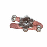 Pink cork cord ring with Daisy charm