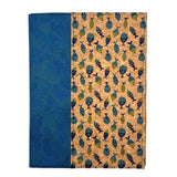 Cork Leather Spiral Cover - front - Deep Blue Sea with Fish accent on right border
