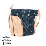 Dimensions of Eco-Friendly Cork Purse with Stylish Vertical Front Zippers from Texas Cork Company