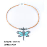 Dimensions of Dragonfly Pendant on Natural Cork Necklace from Texas Cork Company