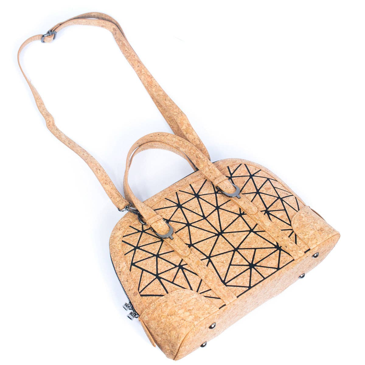 Shoulder strap attached to Geometric Convertible Purse from Texas Cork Company