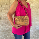 Woman wearing Fargo Cork Crossbody