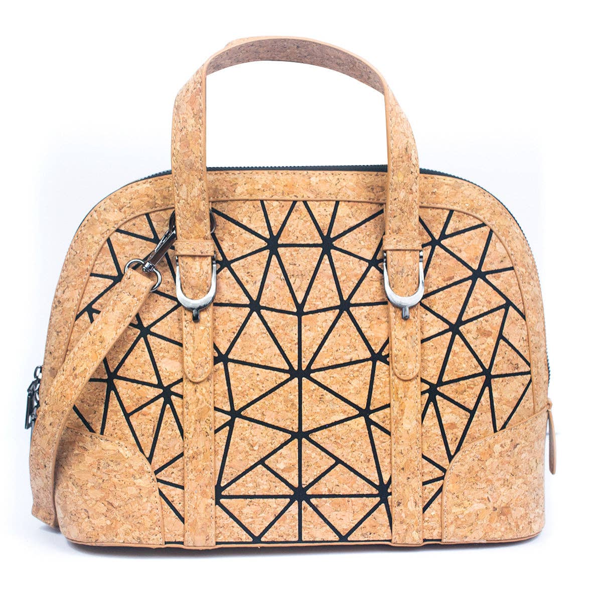 Front view of Geometric Convertible Purse from Texas Cork Company