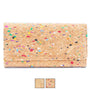Front of Confetti Trifold Cork Wallet for Women from Texas Cork Company